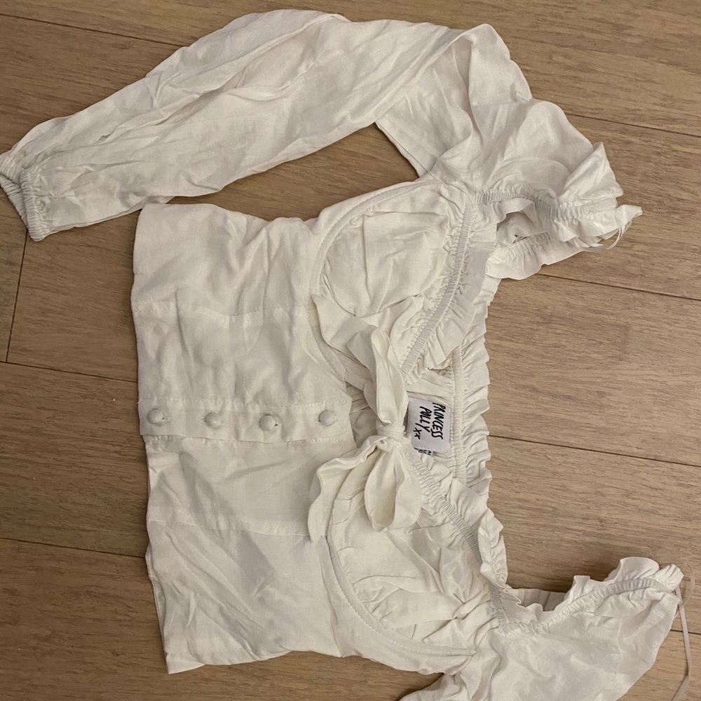 Princess Polly White Cropped Blouse